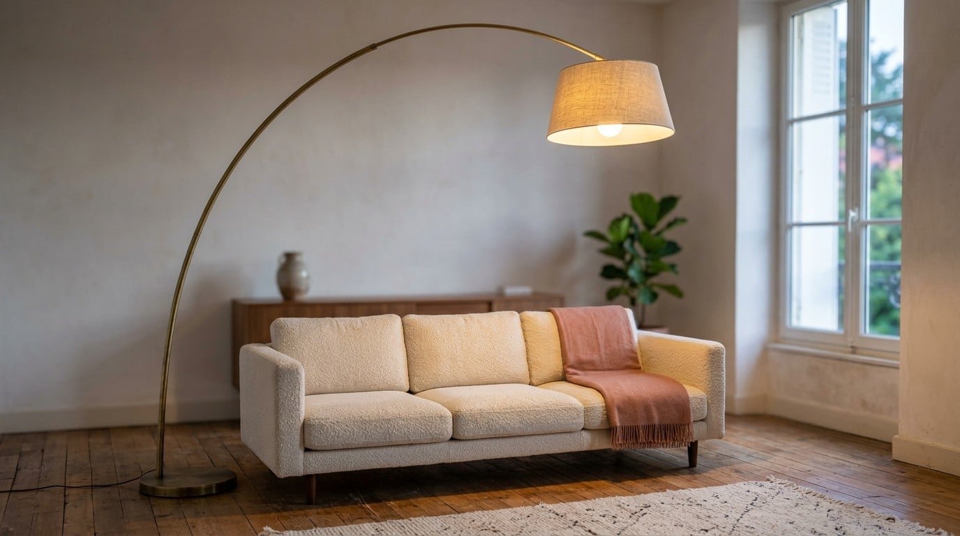 Lampadaire arc : pourquoi il transforme l&rsquo;éclairage d&rsquo;un salon