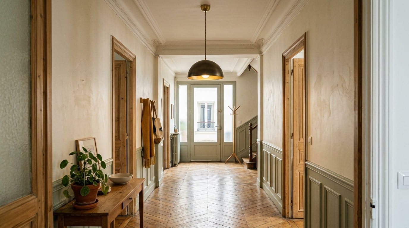 Suspension dans un couloir d&rsquo;entrée : à quelle hauteur la fixer